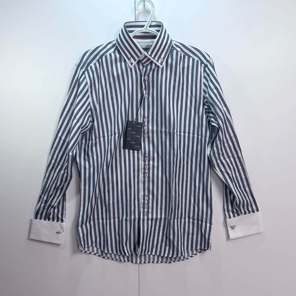 Coogi Men's Striped Long Sleeve Button Down Dress Shirt Size 14.5 32/33